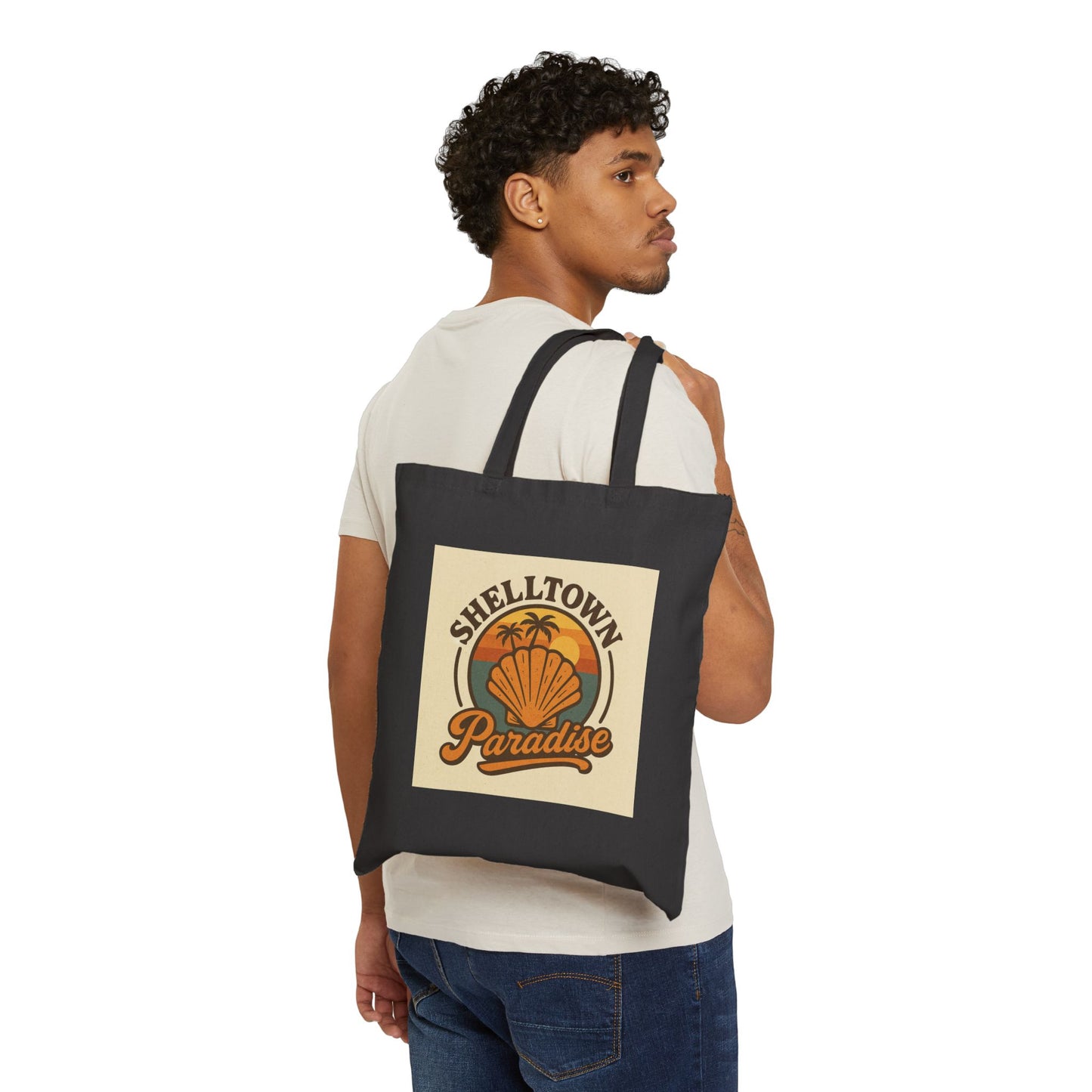 Shelltown Paradise Logo Cotton Canvas Tote Bag