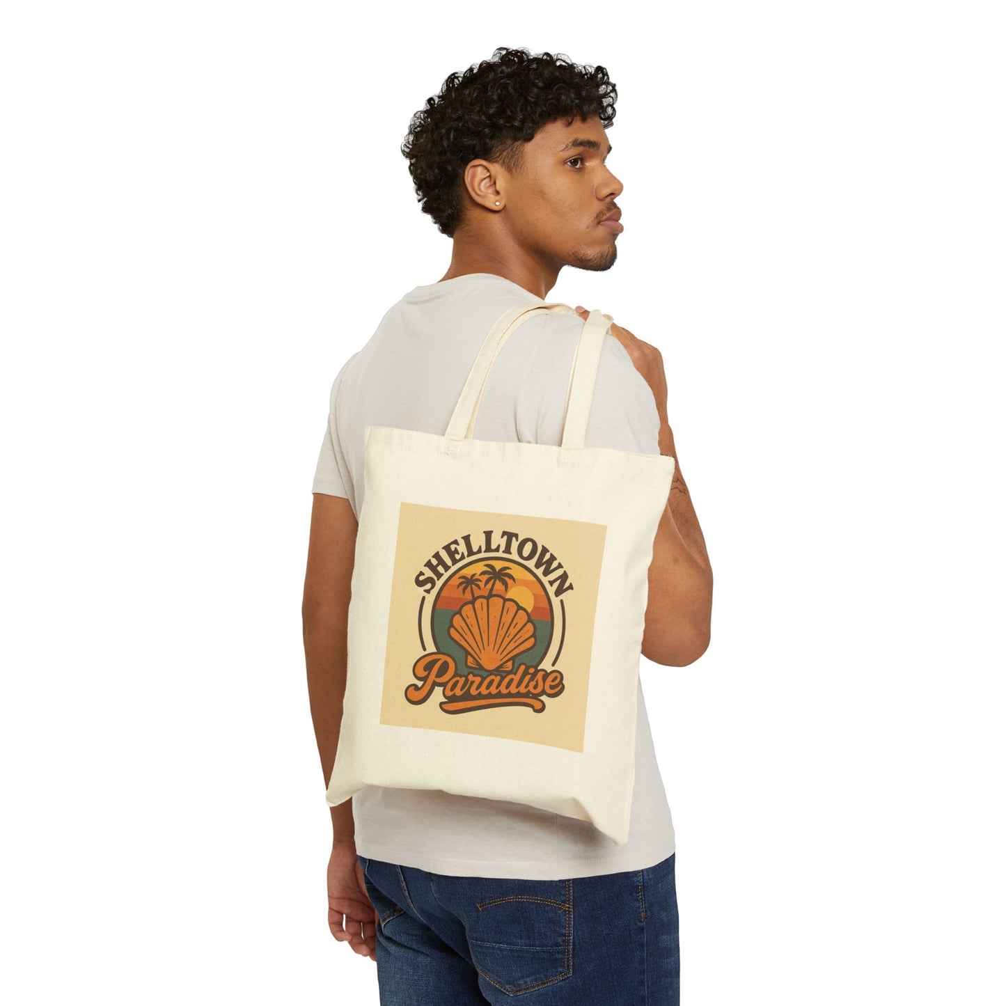 Shelltown Paradise Logo Cotton Canvas Tote Bag