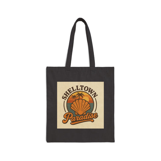 Shelltown Paradise Logo Cotton Canvas Tote Bag